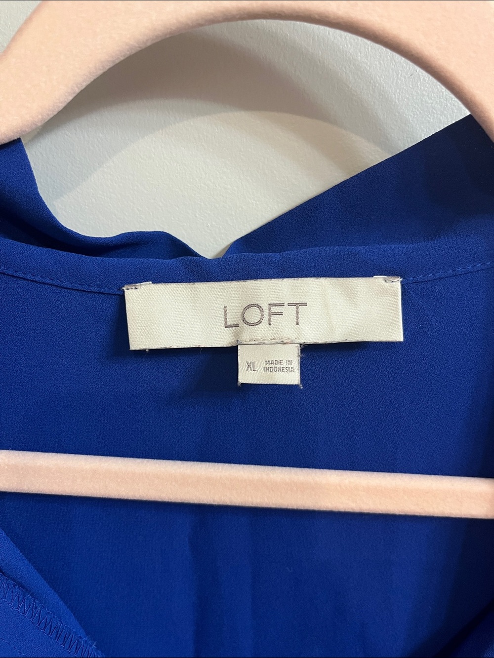 LOFT Cobalt Tie-Neck Flutter Sleeve Blouse - Picture 2 of 13